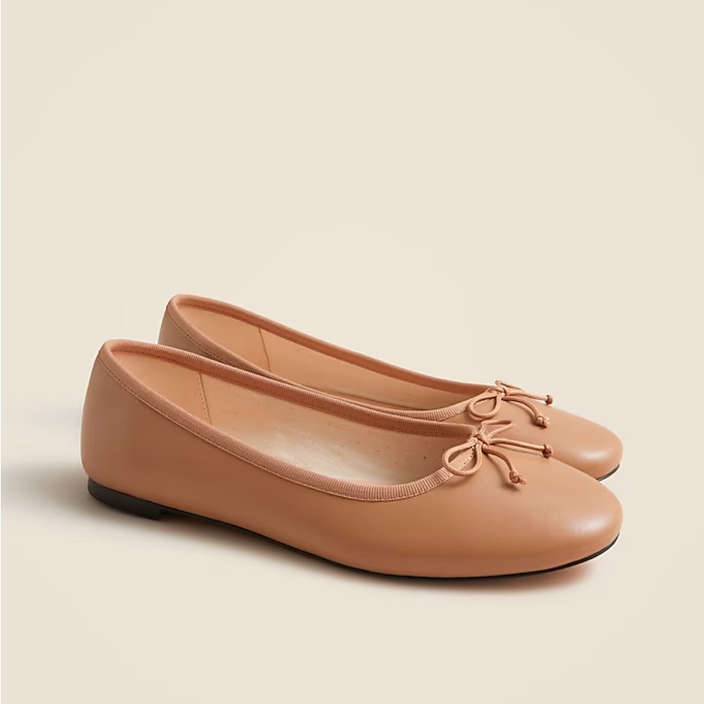 J. Crew Andi ballet flats in leather - CARAMEL FRAPPE, size 9M